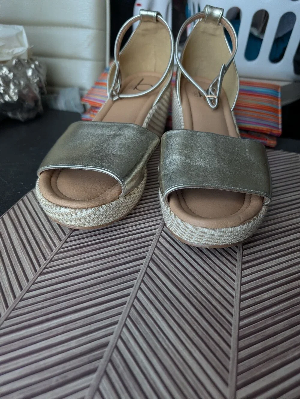Gold Wedge Sandals